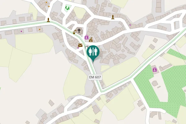 Map showing location of EM 607 Toilet