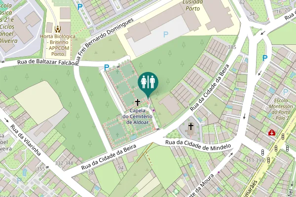 Map showing location of Rua da Cidade da Beira Toilet