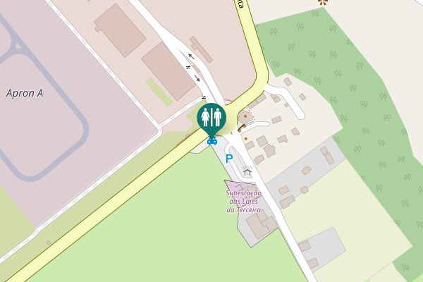 Map showing location of Praia da Vitória Toilet
