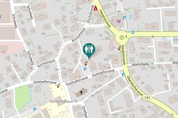 Map showing location of Gotthelfstrasse 6a Toilet