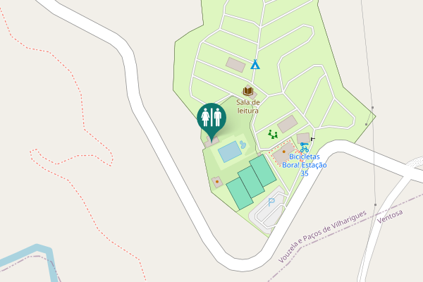 Map showing location of Vouzela e Paços de Vilharigues Toilet