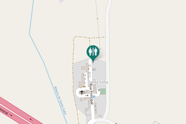 Map showing location of Rua Principal 35 Toilet