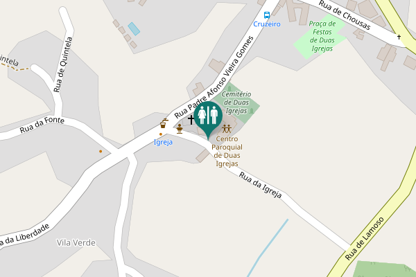 Map showing location of Rua da Igreja Toilet