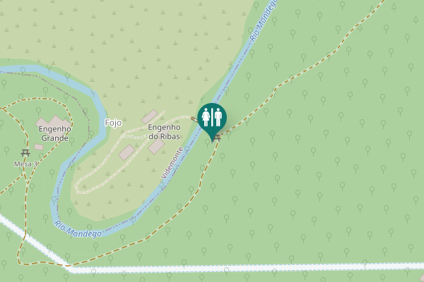 Map showing location of Ponte do Ribas Toilet