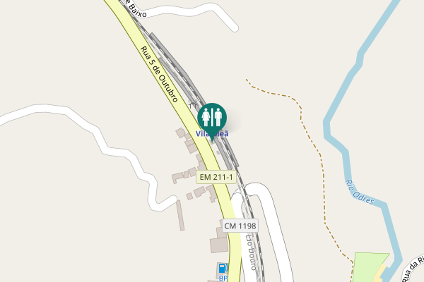 Map showing location of Rua 5 de Outubro Toilet
