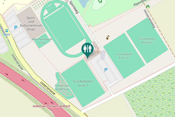 Map showing location of Sportweg Toilet