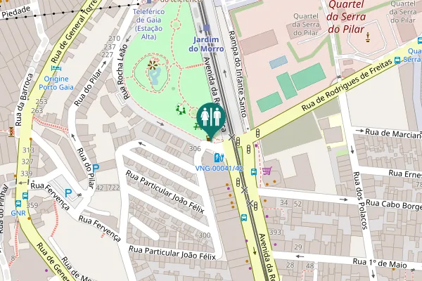 Map showing location of Rua Rocha Leão Toilet