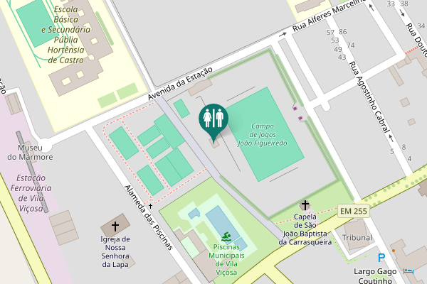 Map showing location of Vila Viçosa Toilet