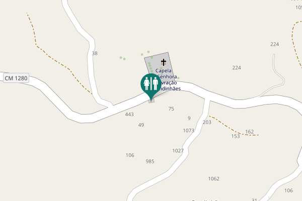Map showing location of CM 1280 429 Toilet