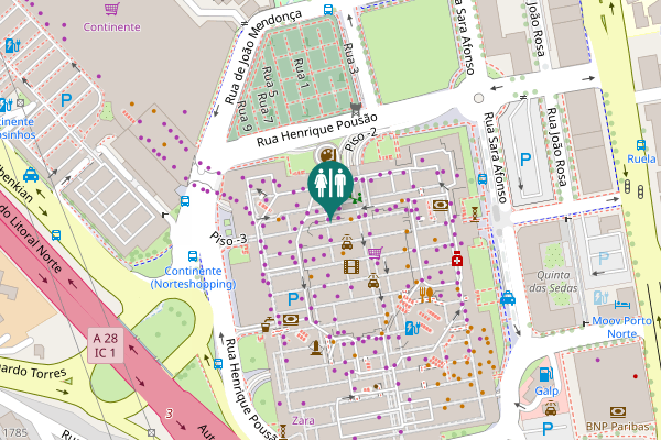 Map showing location of Rua Sara Afonso 105-117 Toilet