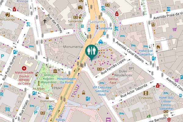 Map showing location of Praça Duque de Saldanha 1 Toilet
