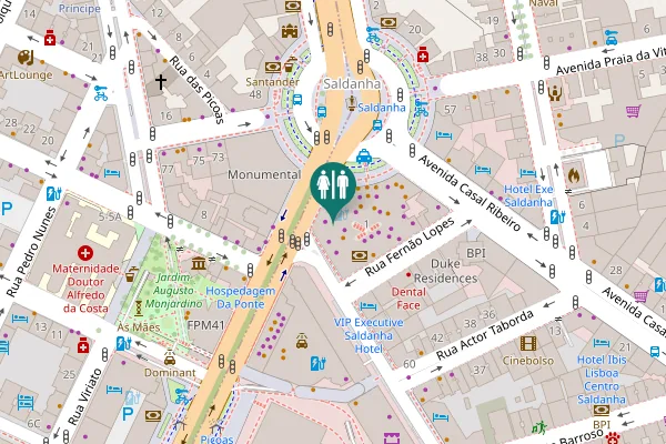 Map showing location of Praça Duque de Saldanha 1 Toilet