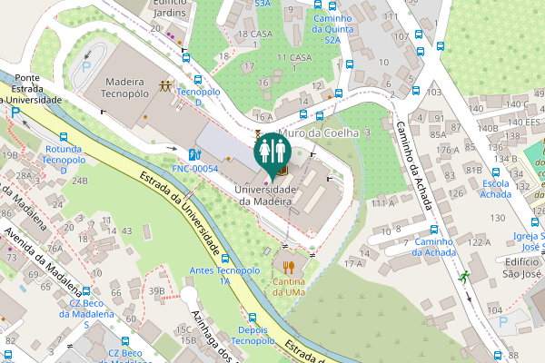 Map showing location of Pátio da Universidade Toilet