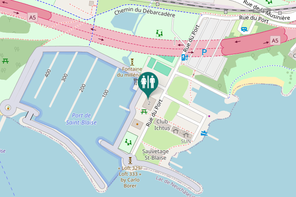 Map showing location of Rue du Port 2 Toilet