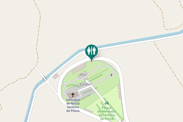 Map showing location of Penamacor Toilet