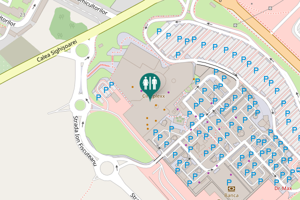 Map showing location of Târgu Mureș Toilet