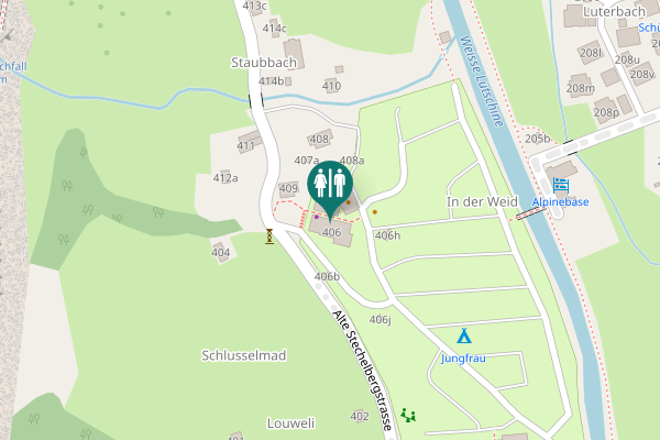 Map showing location of Alte Stechelbergstrasse 406 Toilet