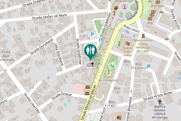 Map showing location of Giurgiu Toilet