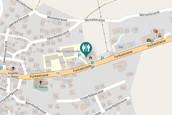 Map showing location of Furkastrasse 723 Toilet