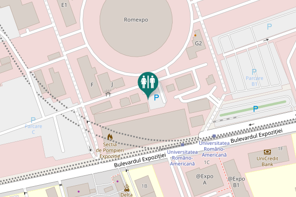 Map showing location of Bulevardul Expoziției 1;1A Toilet