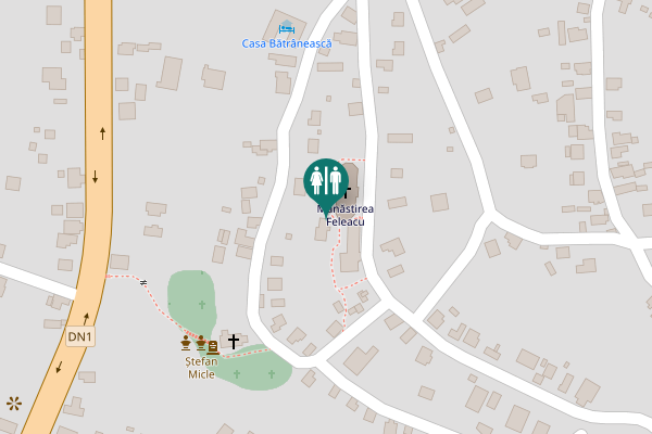 Map showing location of Feleacu Toilet