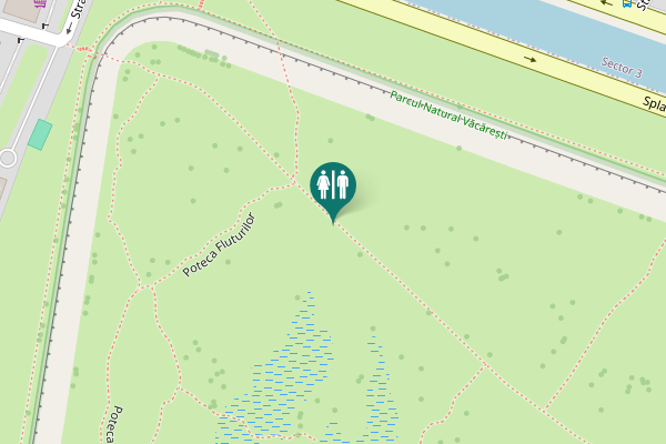Map showing location of Poteca Fluturilor Toilet