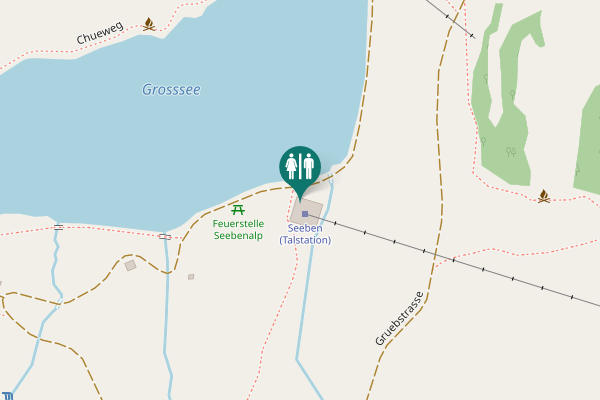 Map showing location of Gruebstrasse Toilet