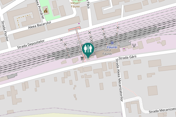 Map showing location of Strada Gării Toilet