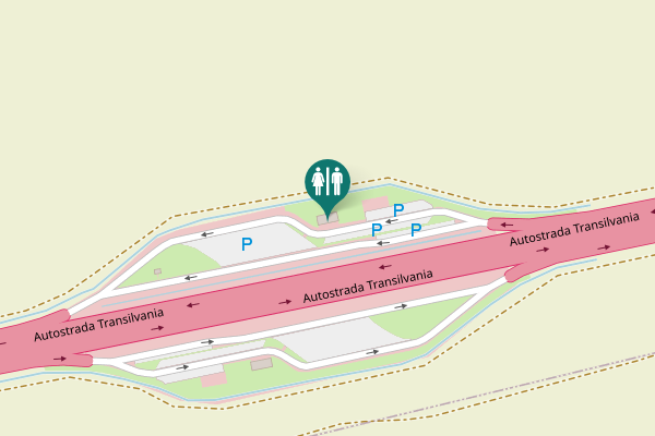 Map showing location of Autostrada Transilvania Toilet