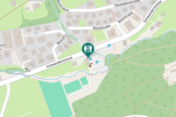 Map showing location of Schwanderstrasse 55 Toilet