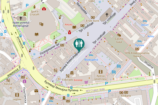Map showing location of Краља Александра 2 Toilet