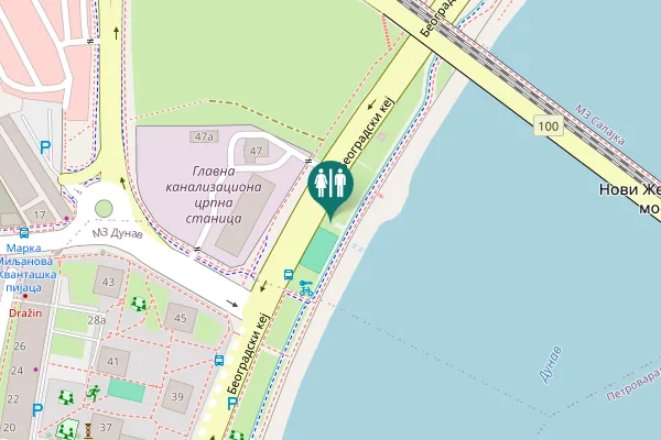 Map showing location of Београдски кеј Toilet
