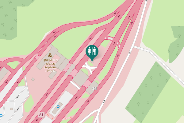Map showing location of A1 Toilet