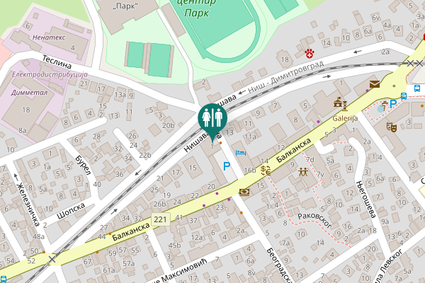 Map showing location of Теслина 1 Toilet