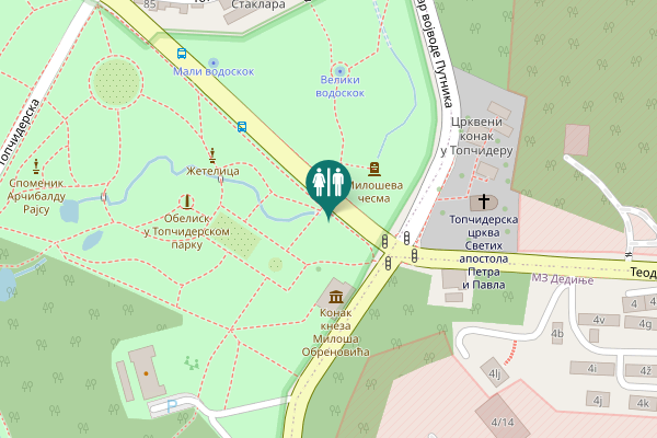 Map showing location of Булевар војводе Мишића Toilet