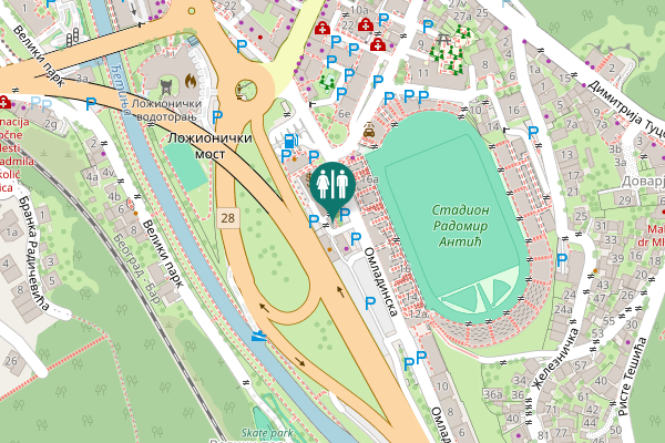 Map showing location of Омладинска 6b Toilet