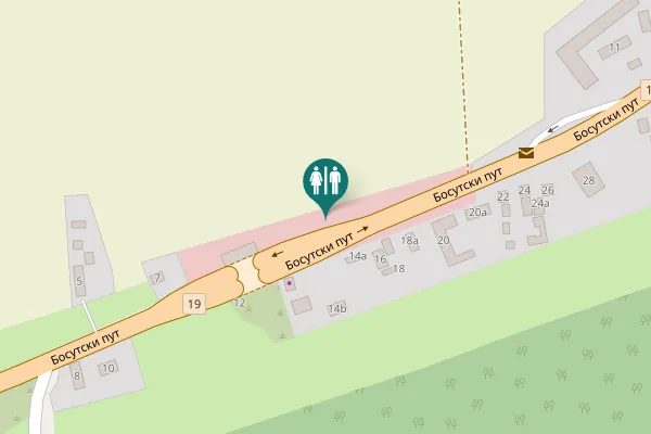Map showing location of Босутски пут Toilet