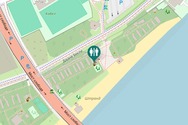 Map showing location of Дајане Бекли Toilet