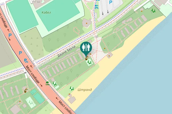 Map showing location of Дајане Бекли Toilet