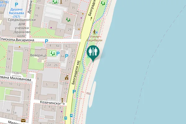 Map showing location of Београдски кеј 25 Toilet