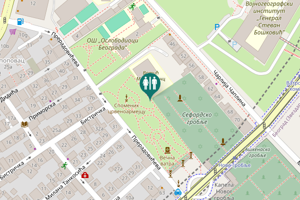 Map showing location of Прерадовићева 2a Toilet