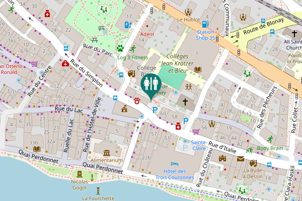 Map showing location of Rue du Simplon 2 Toilet