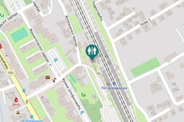 Map showing location of Фрање Штефановића 9 Toilet