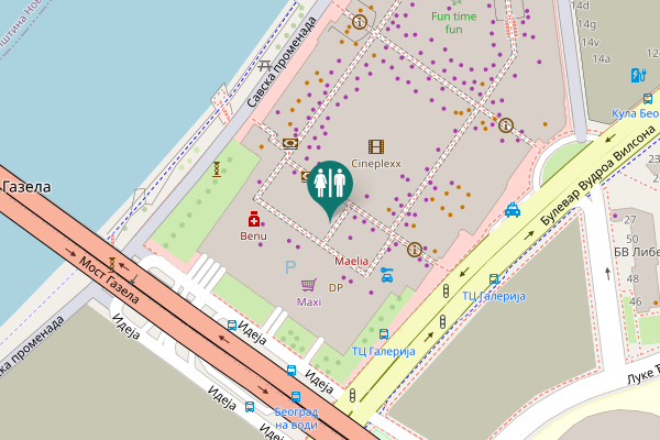 Map showing location of Булевар Вудроа Вилсона 12 Toilet