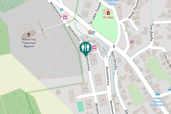 Map showing location of Железничка 18 Toilet