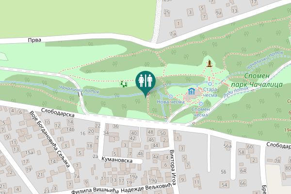 Map showing location of Слободарска 48 Toilet