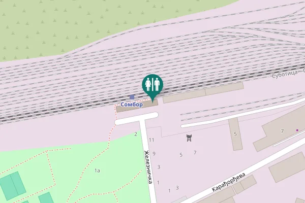 Map showing location of Sombor Toilet