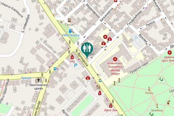 Map showing location of Вртларска Toilet