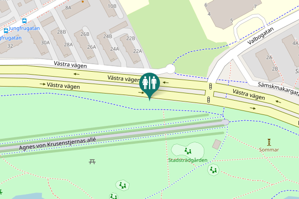 Map showing location of Västra vägen Toilet