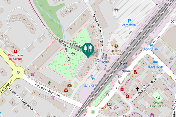Map showing location of Route de Saint-Cergue 4bis Toilet